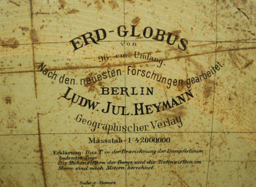 Antique globes-world maps/3350-Vintage Heymann globe