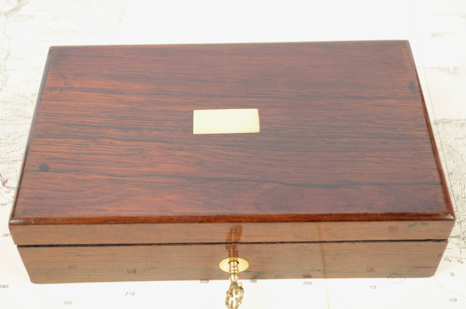 Nautical antiques/4760-Rosewood box of compasses