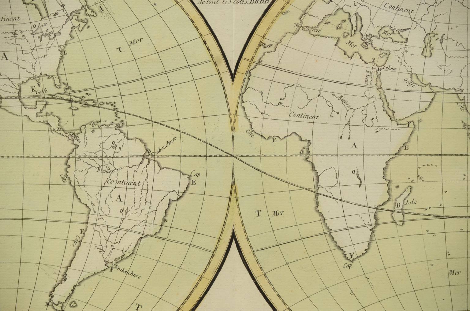 Antique globes-world maps/608-Antique geographic map