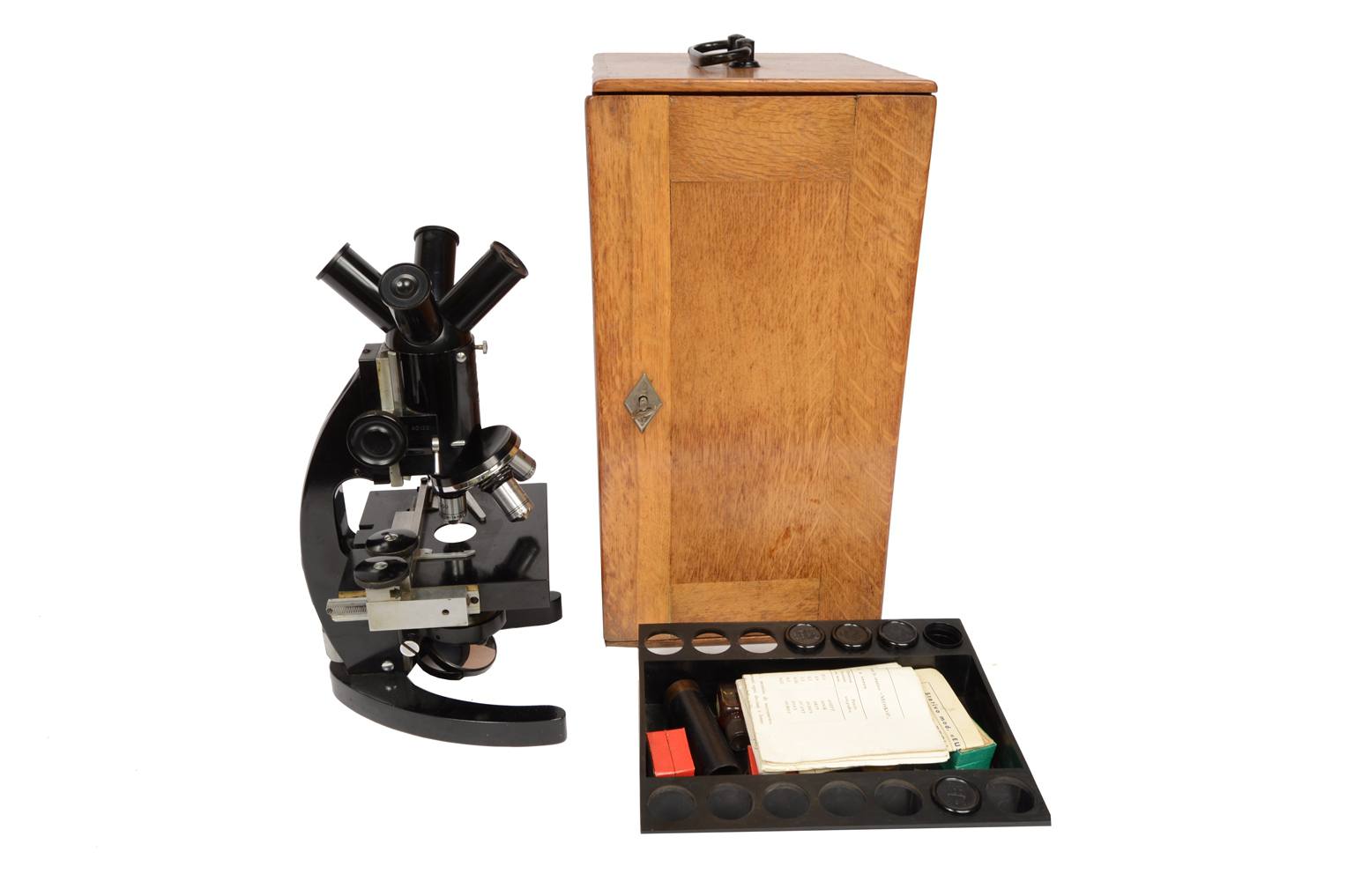 Old medical instruments/651-Vintage microscope
