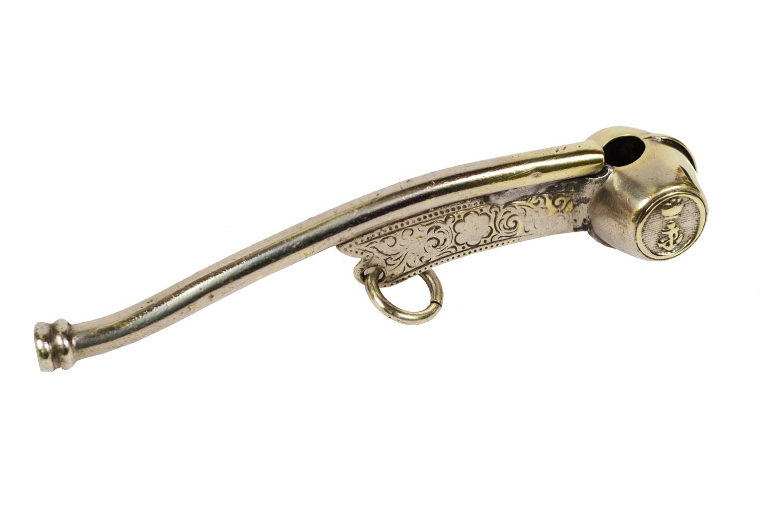 antique whistle that fit on a fishing pole English Brass The Metropolitan by J Hudson and Co cacheantiquessydney It is made with an ABS resin mouthpiece The Story Behind the Fish