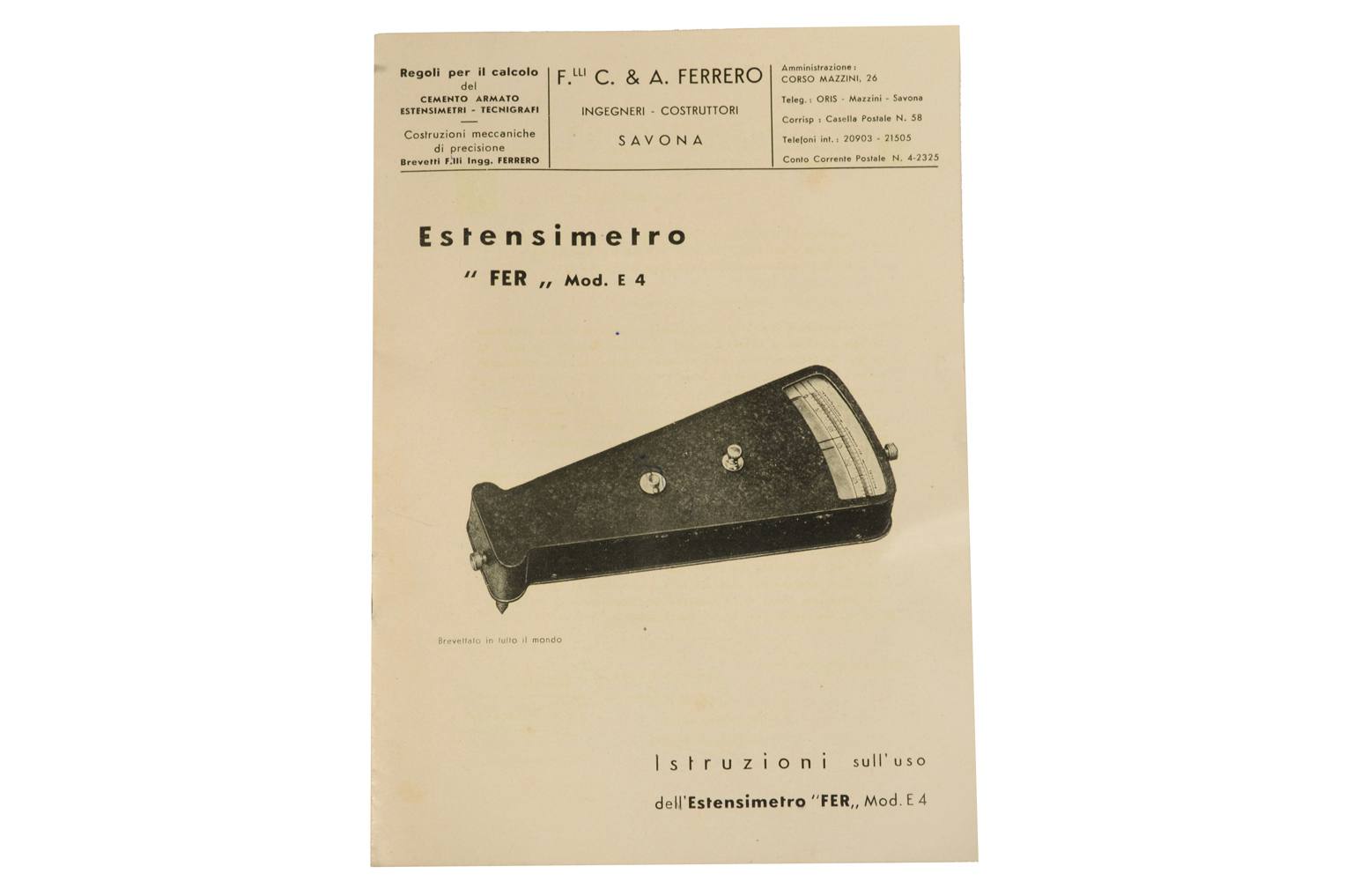 Strumenti di misura antichi/6971-Estensimetro Ferrero