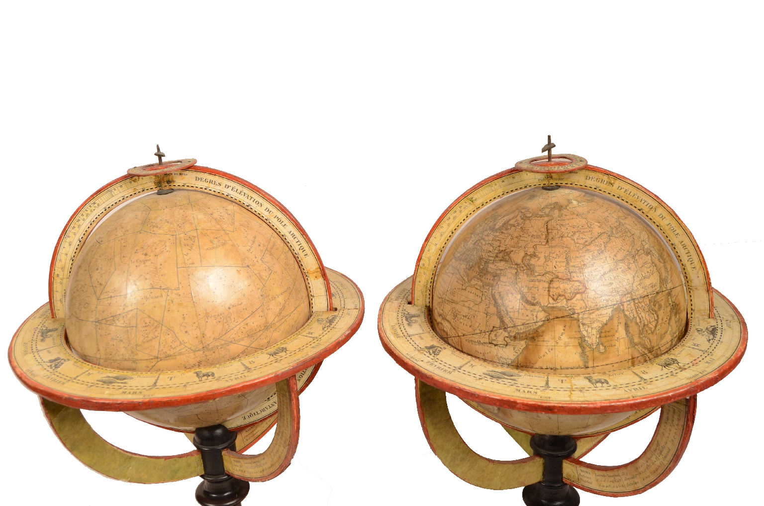 Antique globes-world maps/703-Antiques Pair Globes