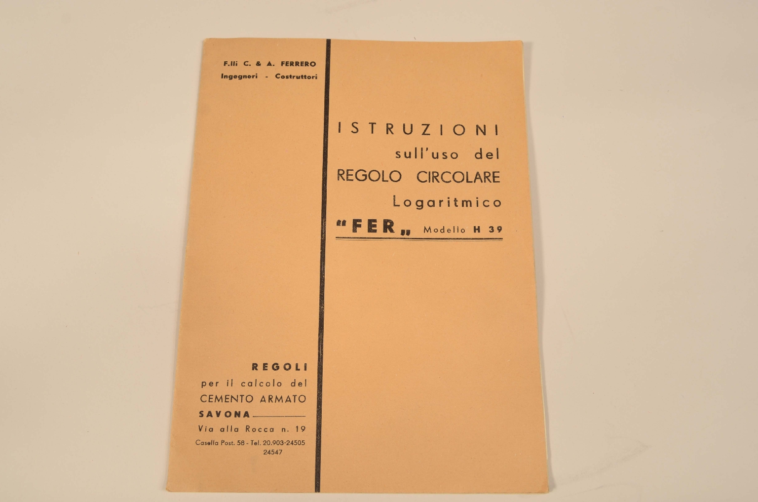 Strumenti di misura antichi/8125-Regolo Calcolatore