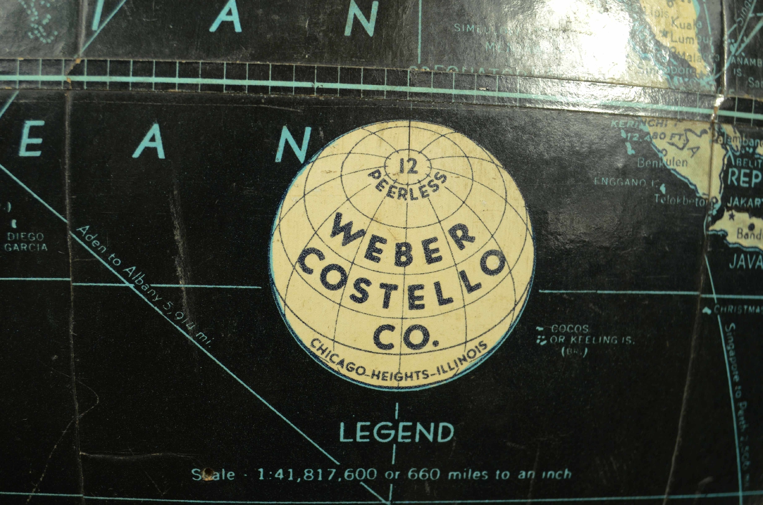 Globi-mappamondi antichi/8140-Globo Terrestre Nero