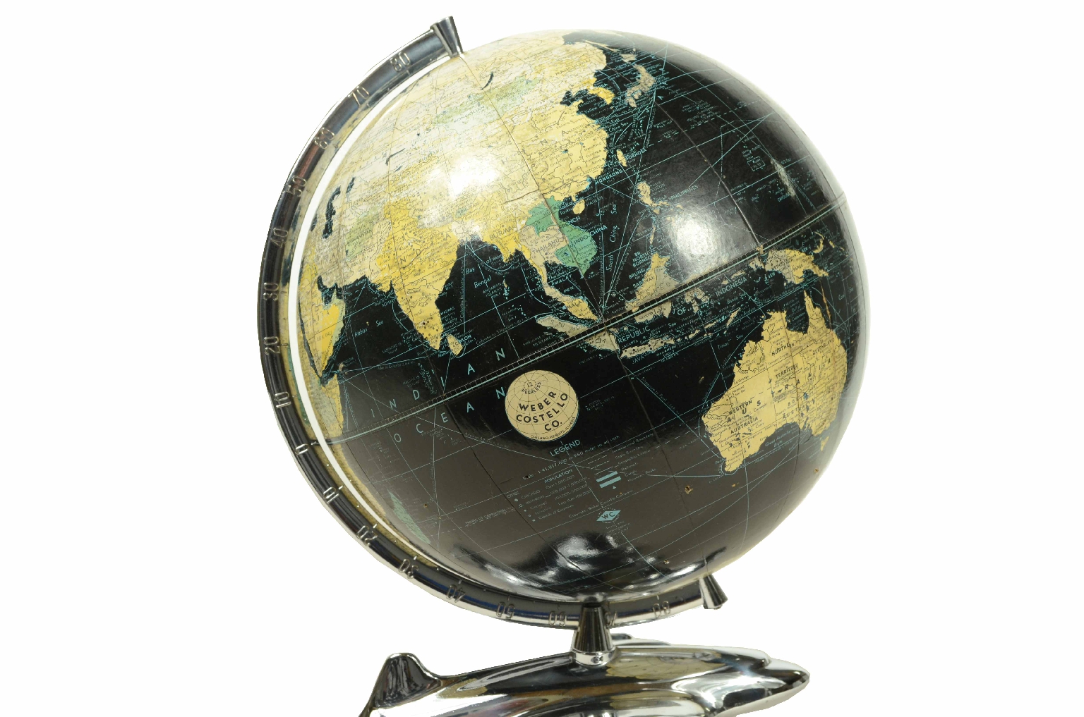 Globi-mappamondi antichi/8140-Globo Terrestre Nero