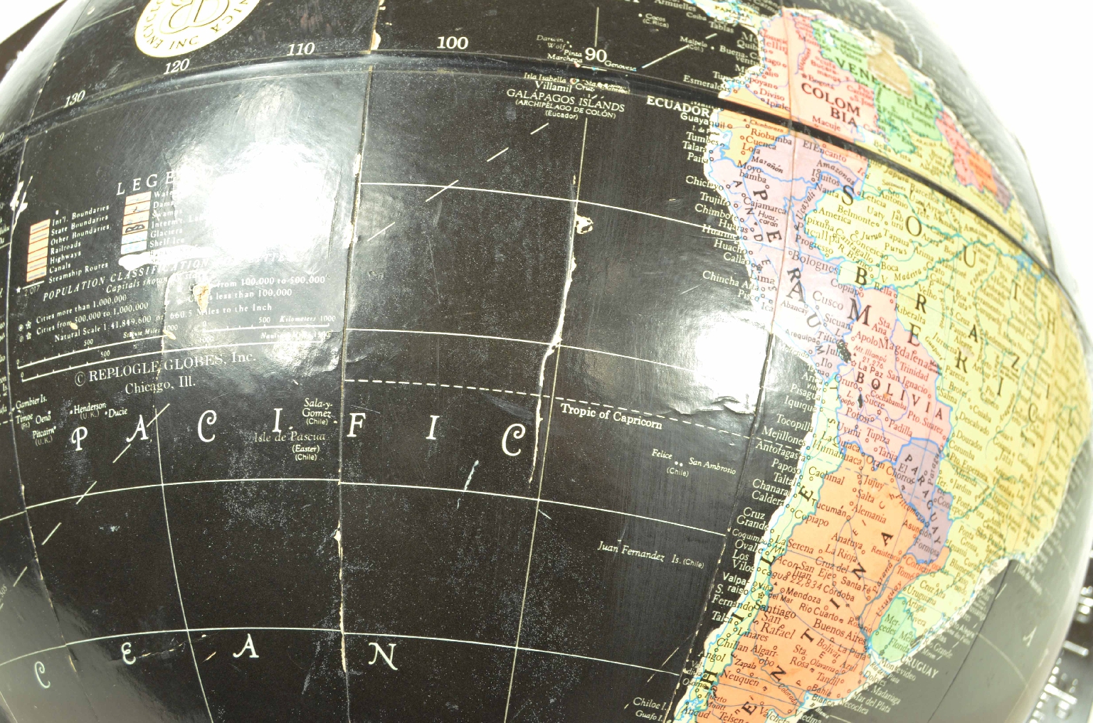 Antique globes-world maps/8148-Black Terrestrial Globe