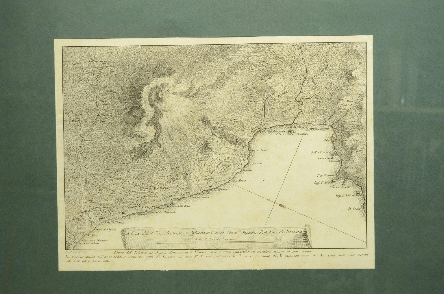 Antique globes-world maps/8153-Vesuvius Eruptions Print