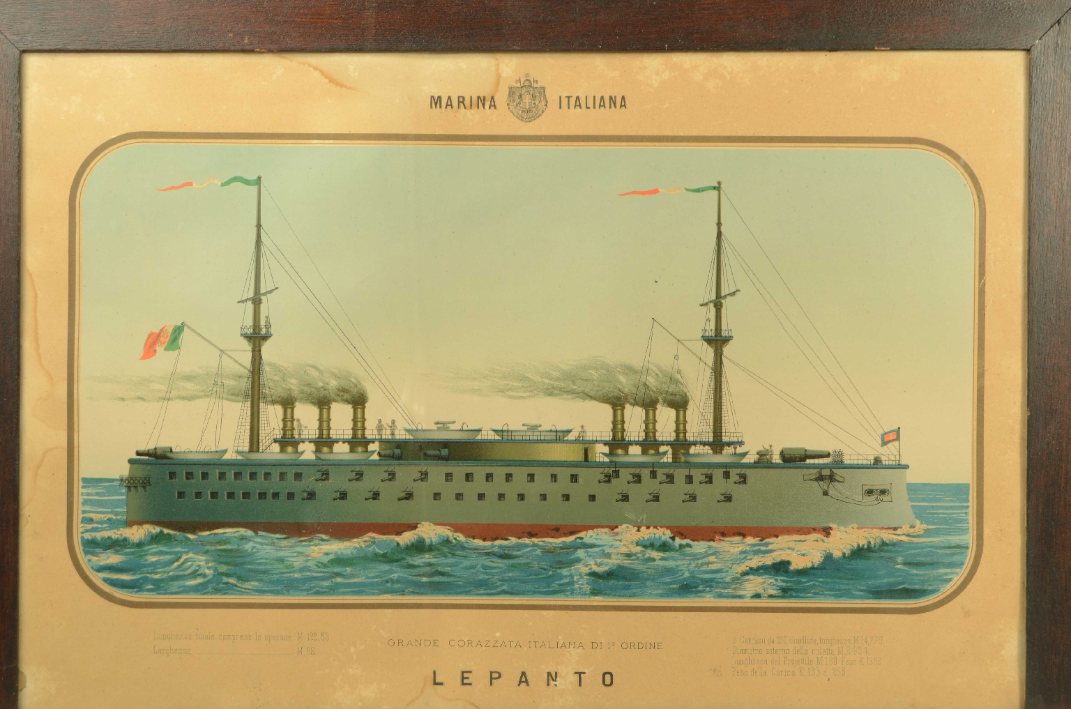 Antiquariato nautico/8422-Litografia Lepanto
