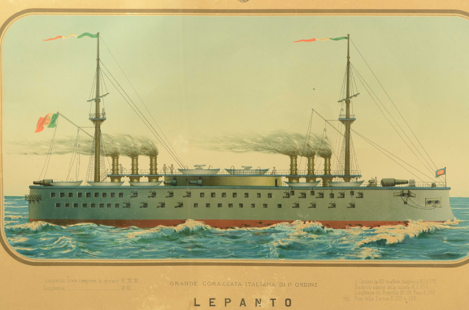 Antiquariato nautico/8422-Litografia Lepanto