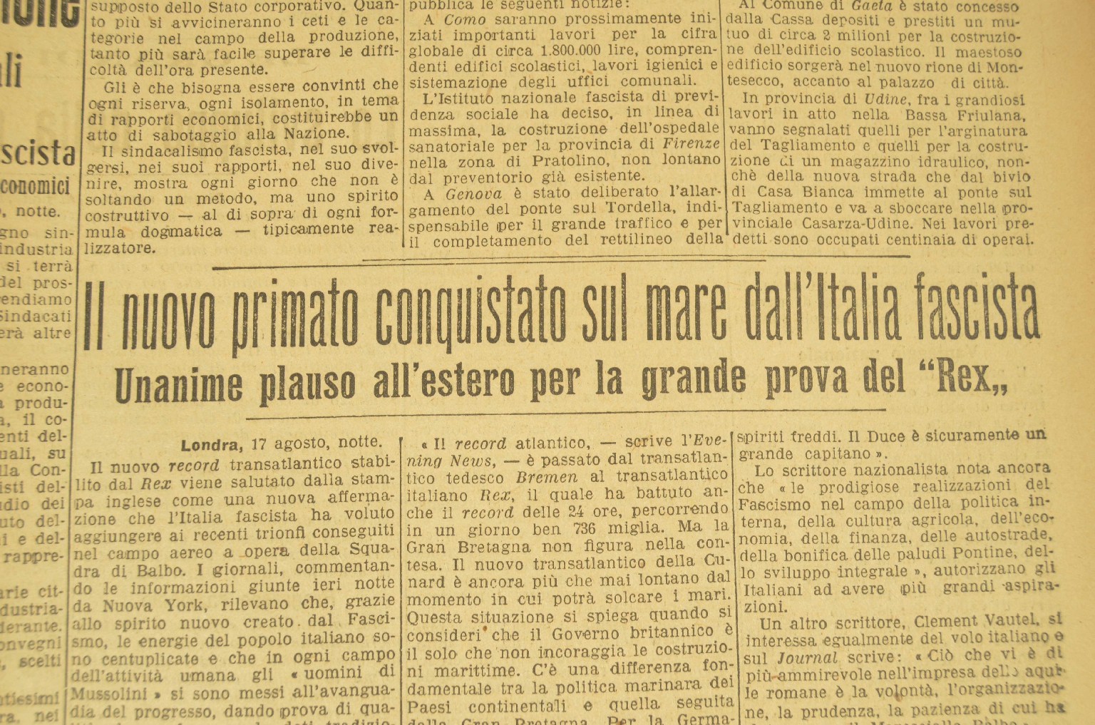 SS REX/R191-Corriere Della Sera 1933