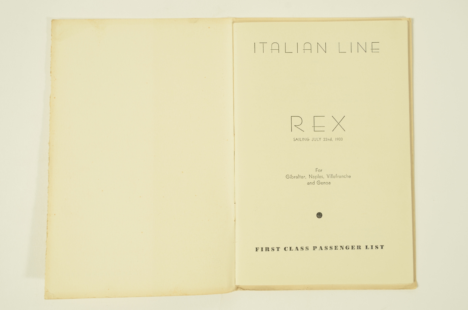 SS REX/R300-Passenger List