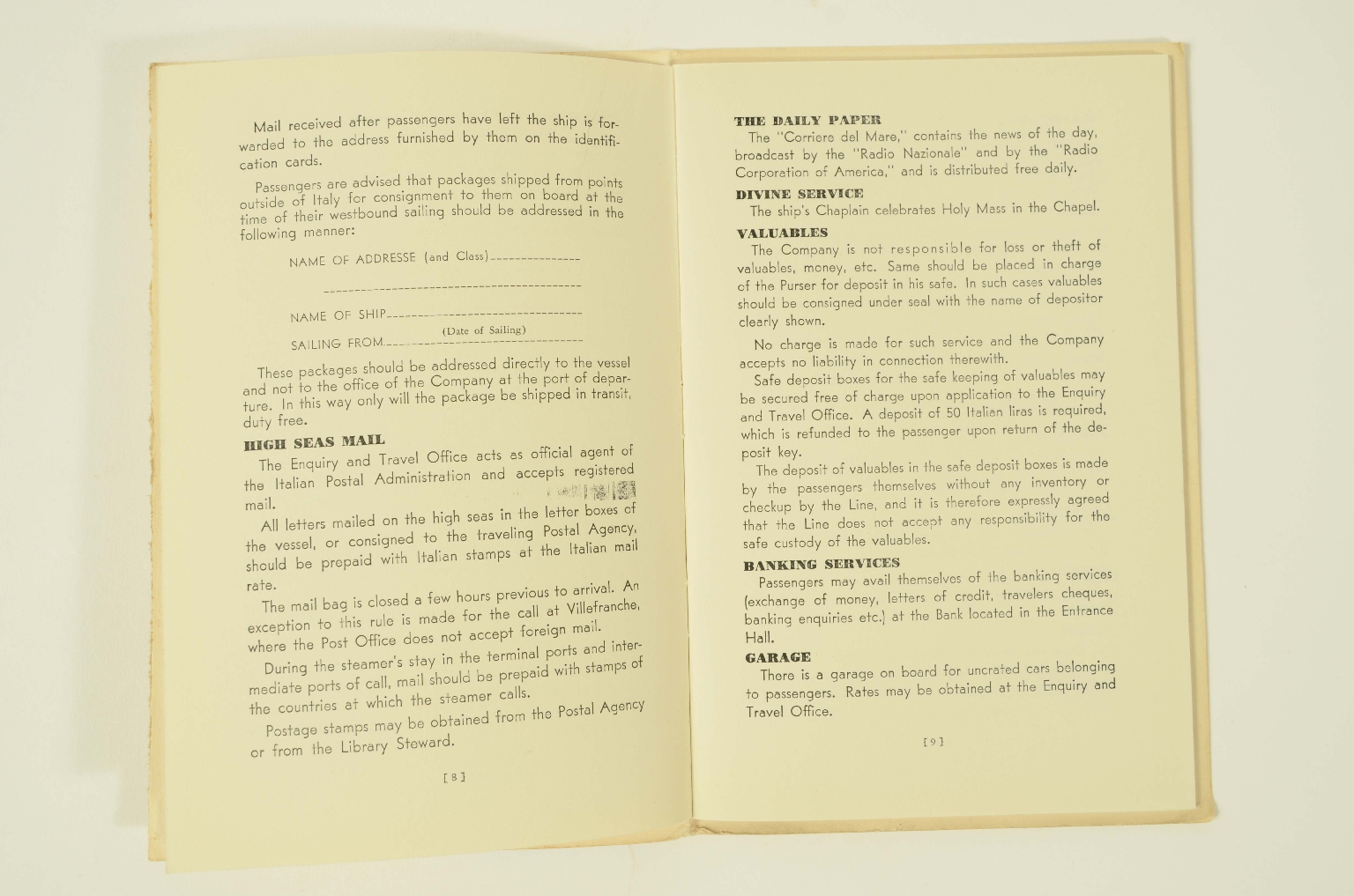 SS REX/R300-Passenger List