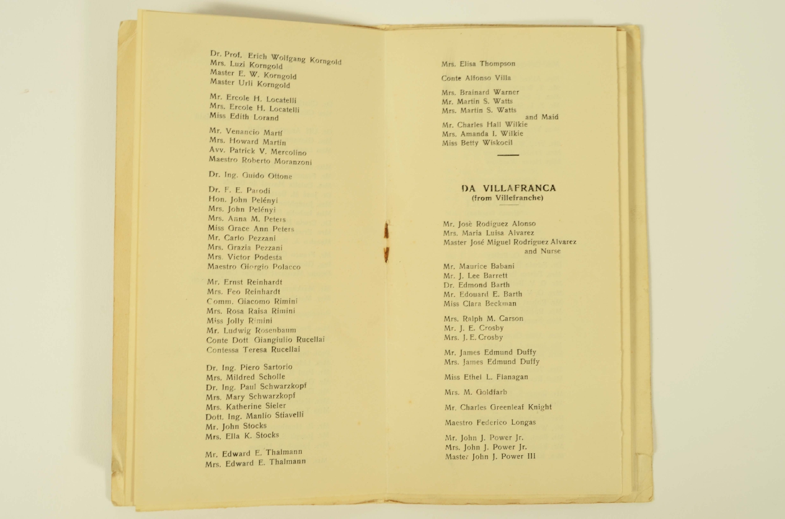 SS REX/R301-Passenger List