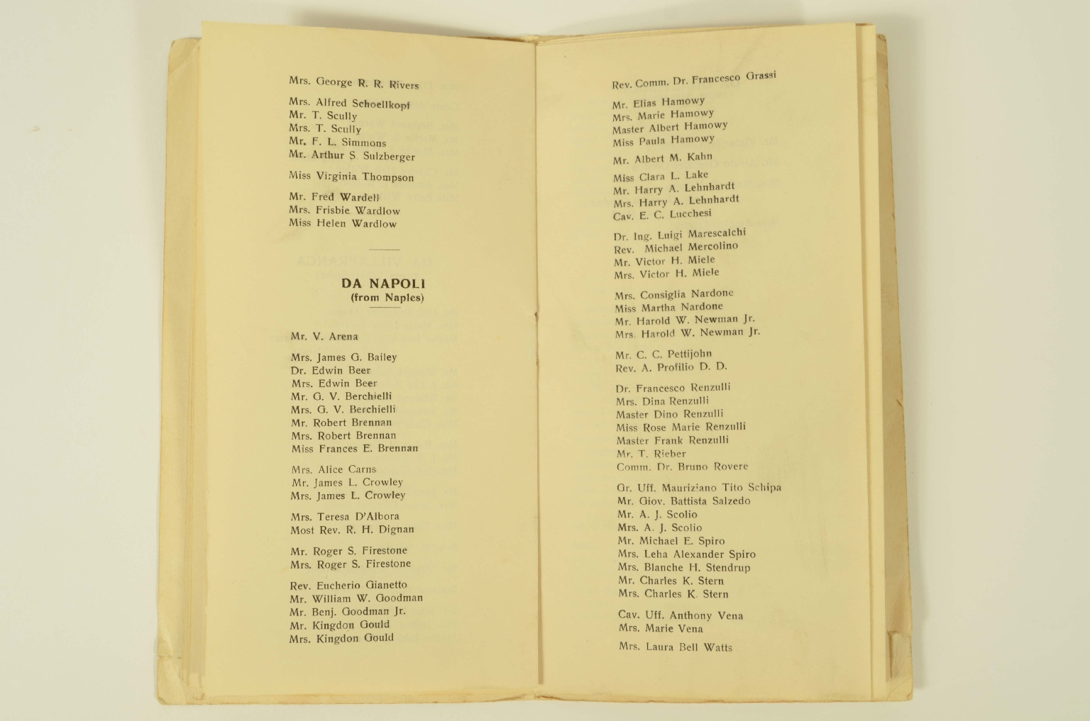 SS REX/R301-Passenger List