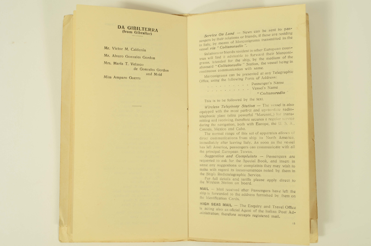 SS REX/R301-Passenger List