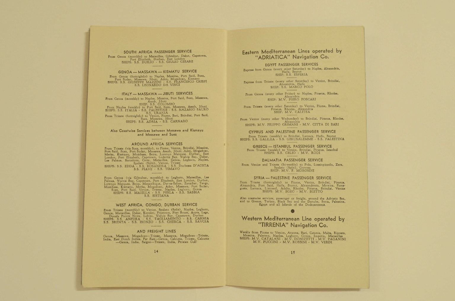 SS REX/R305-Passenger List