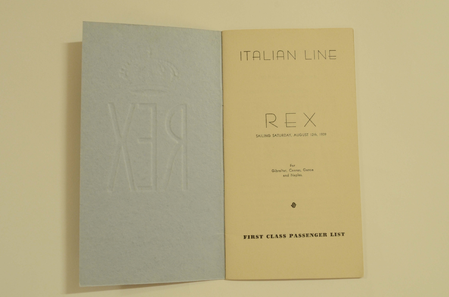 SS REX/R305-Passenger List