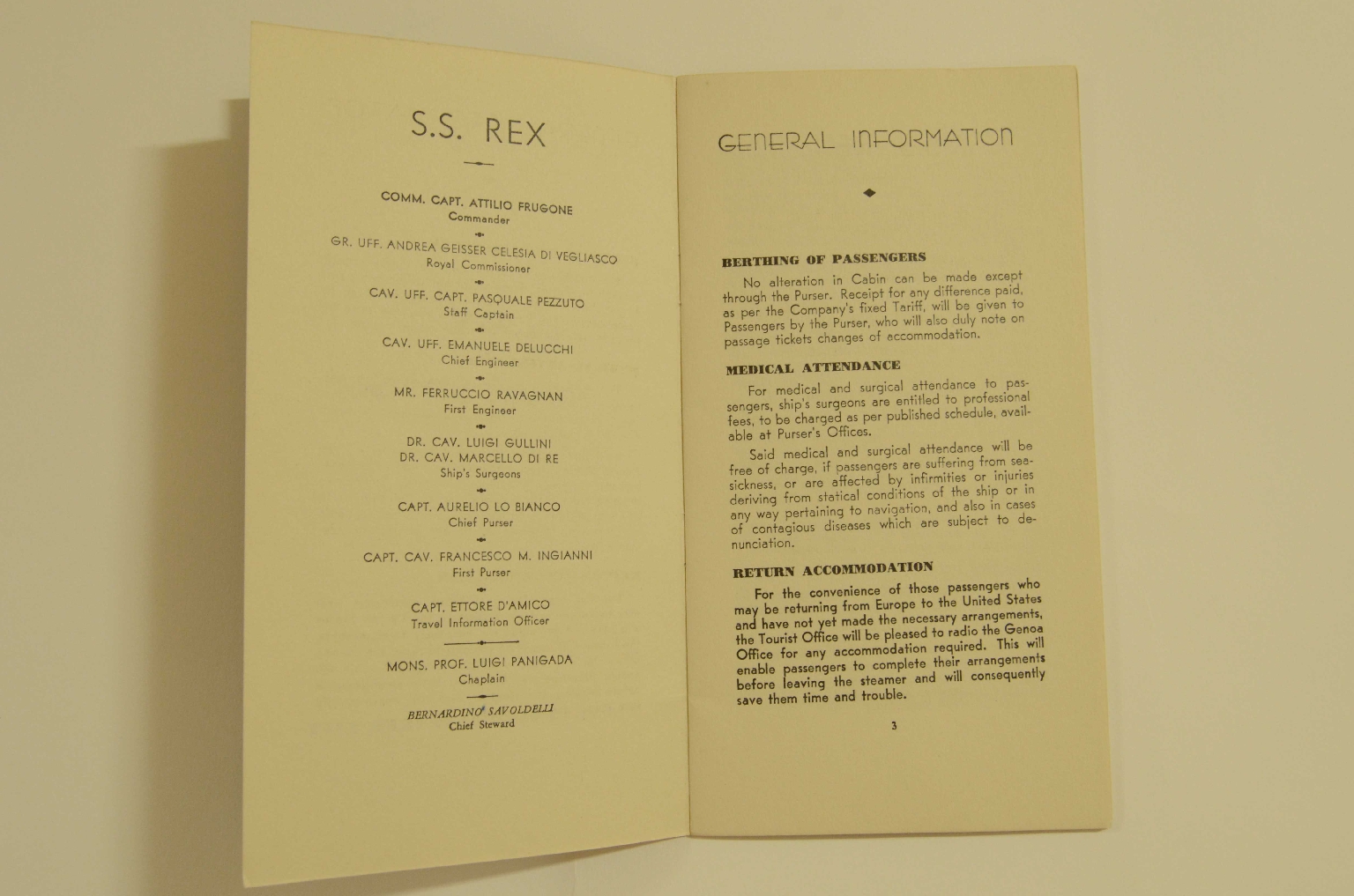 SS REX/R305-Passenger List