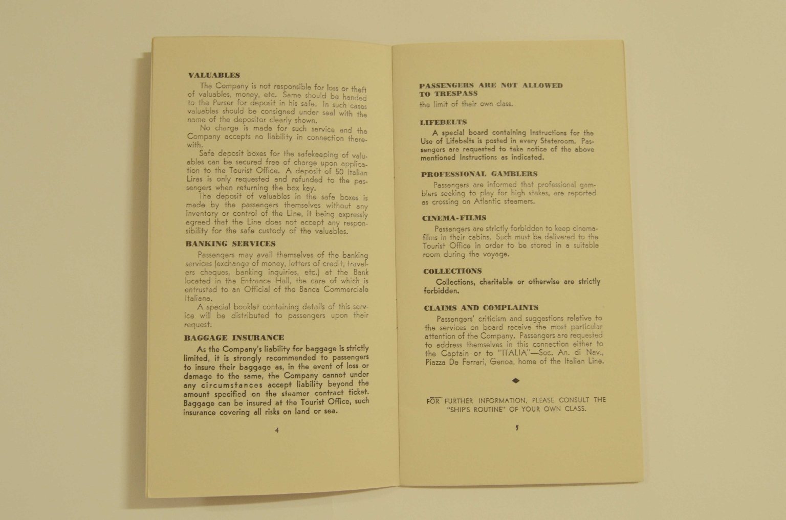 SS REX/R305-Passenger List