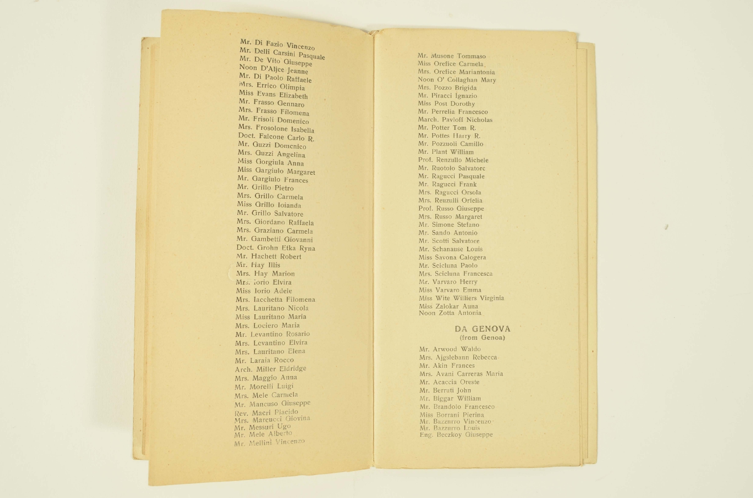 SS REX/R307-Passenger List