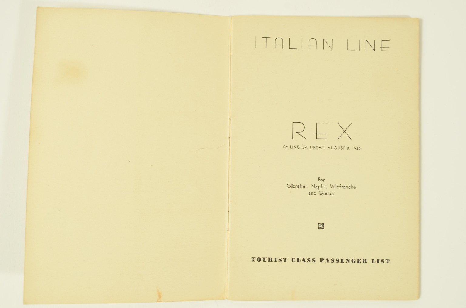 SS REX/R310-Passenger List