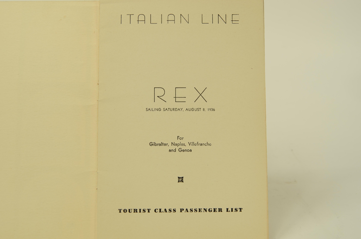 SS REX/R311-Passenger List