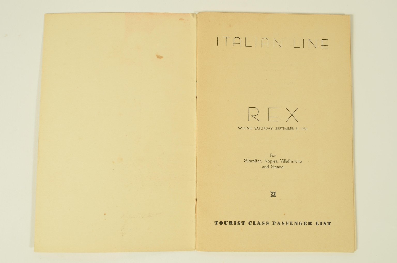 SS REX/R312-Passenger List