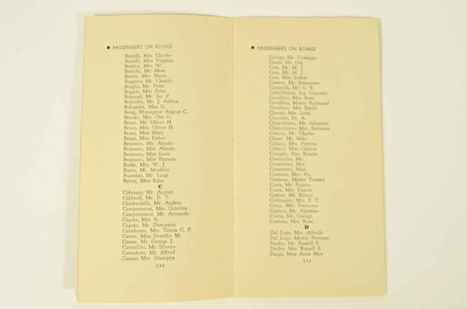 SS REX/R313-REX Passenger List