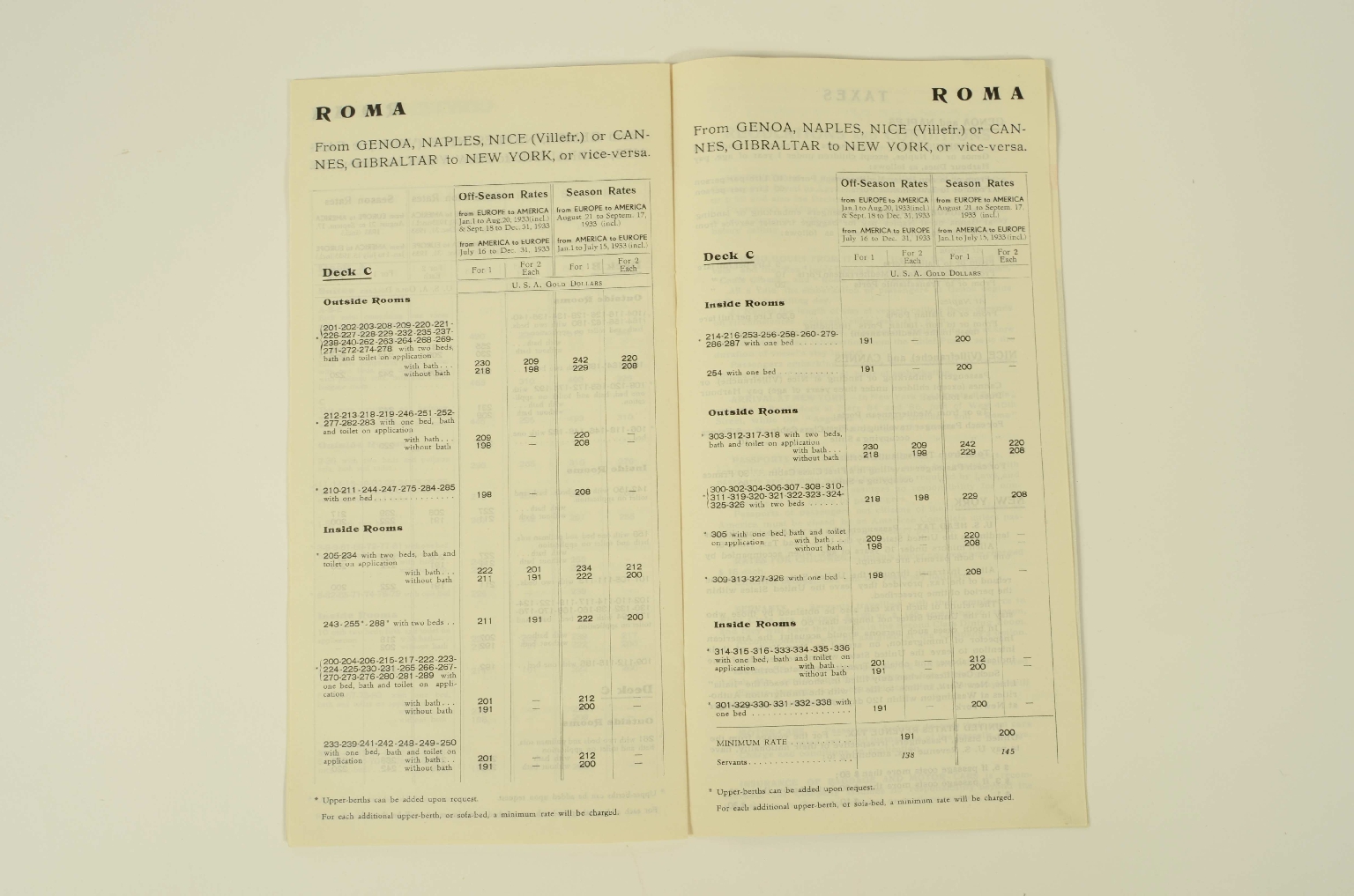 SS REX/R365-Price List