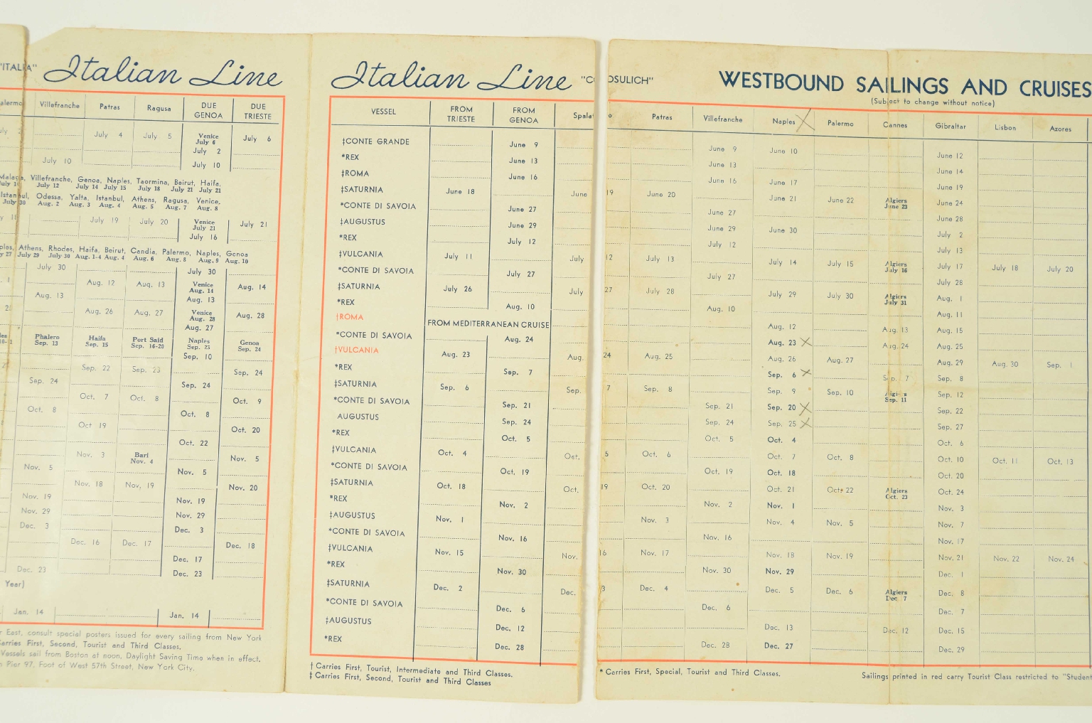 SS REX/R399-Cruise Itinerary