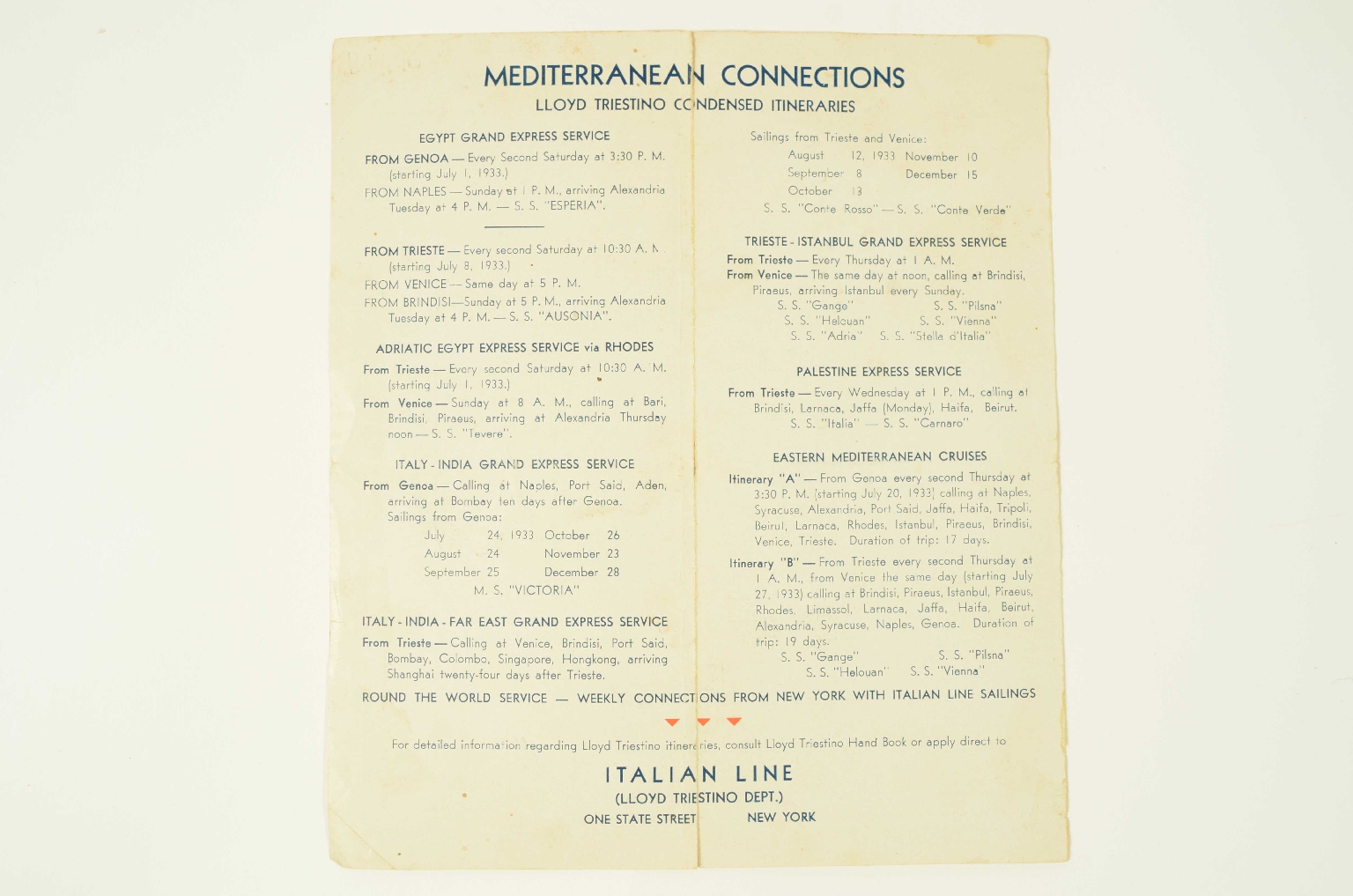 SS REX/R399-Cruise Itinerary