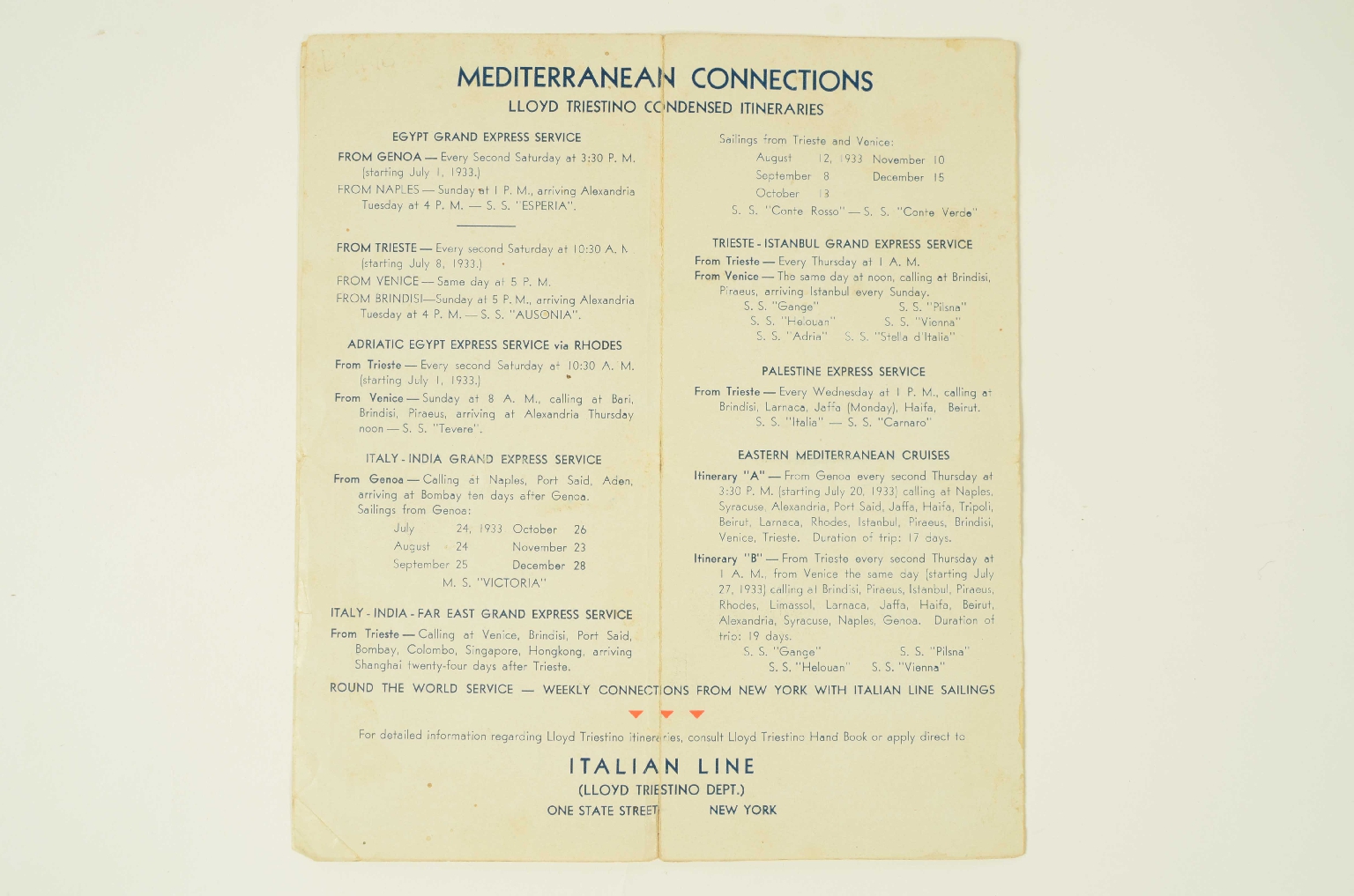 SS REX/R399-Cruise Itinerary