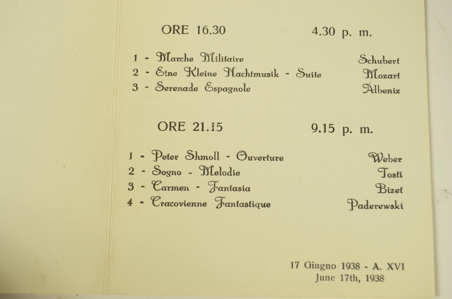 SS REX/R562-Musical Program