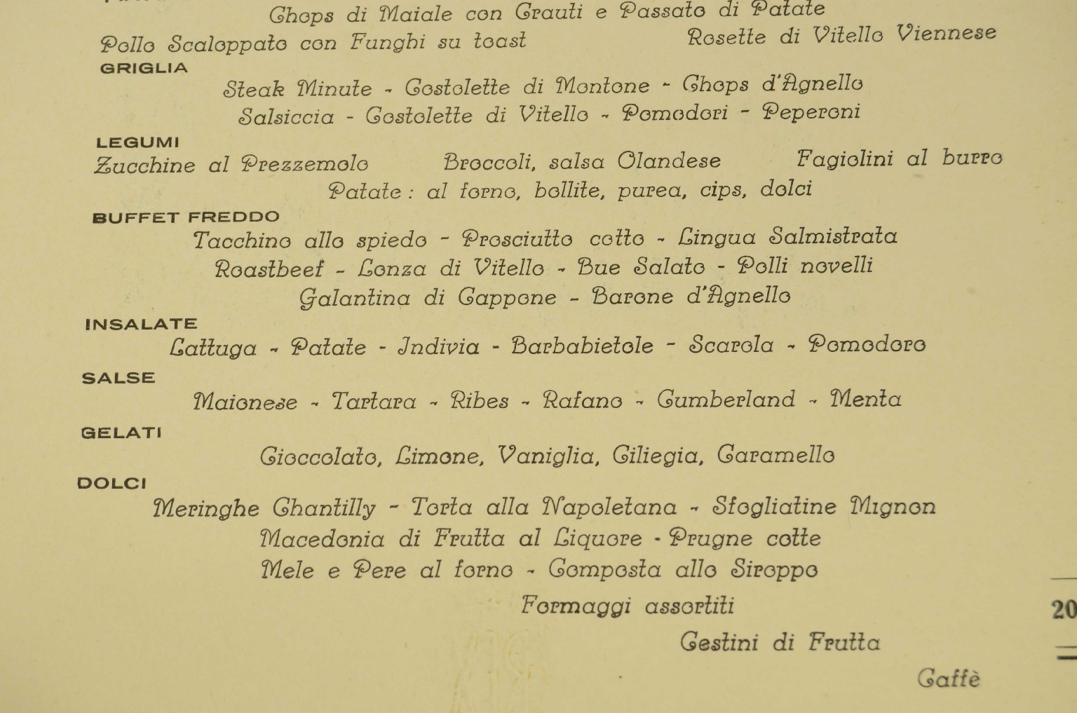 SS REX/R573-First-Class Menu