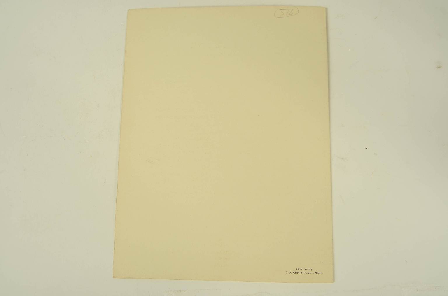 Transatlantico REX/R574-Menu Prima CLasse REX