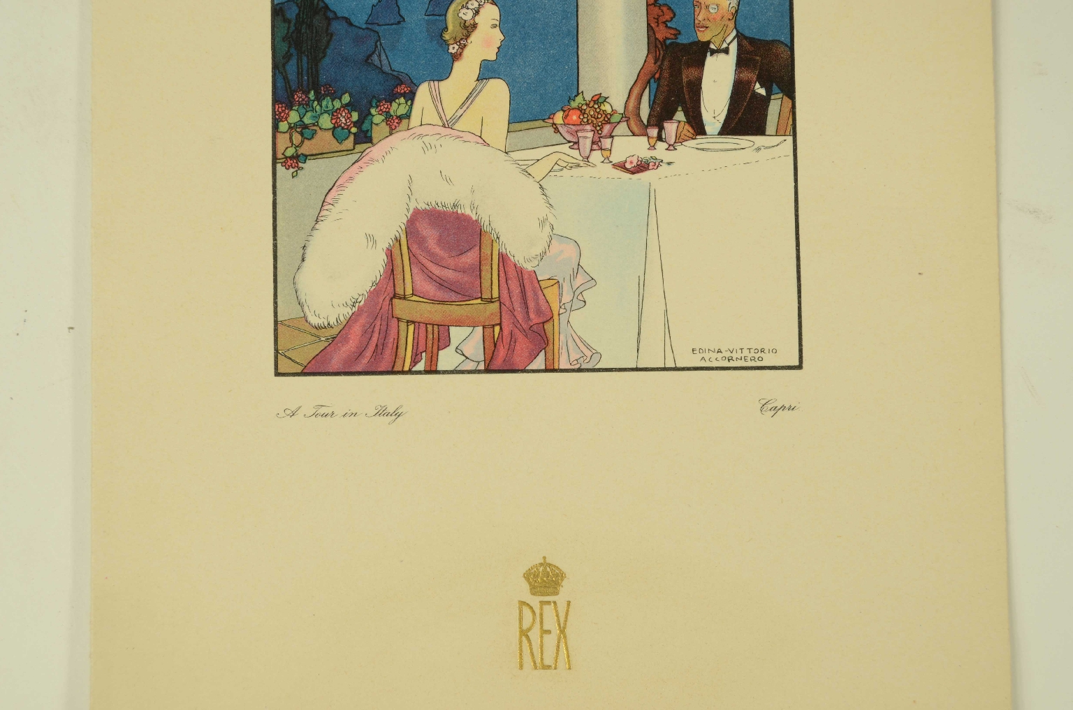 Transatlantico REX/R574-Menu Prima CLasse REX