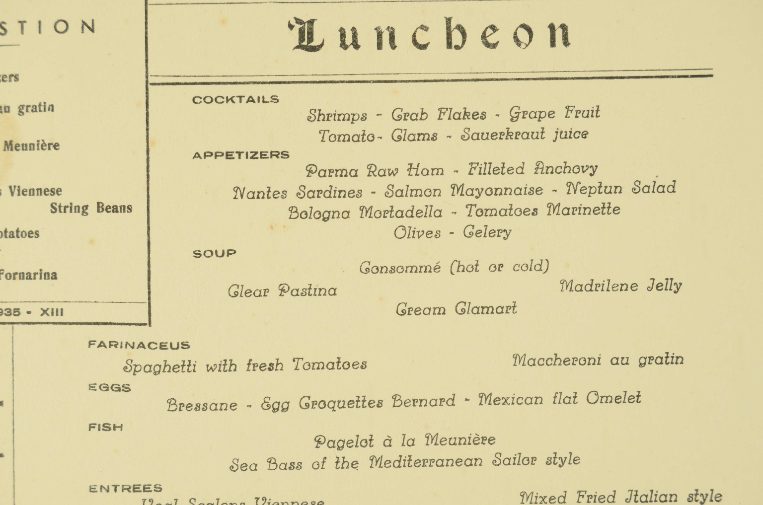 SS REX/R579-REX Menu