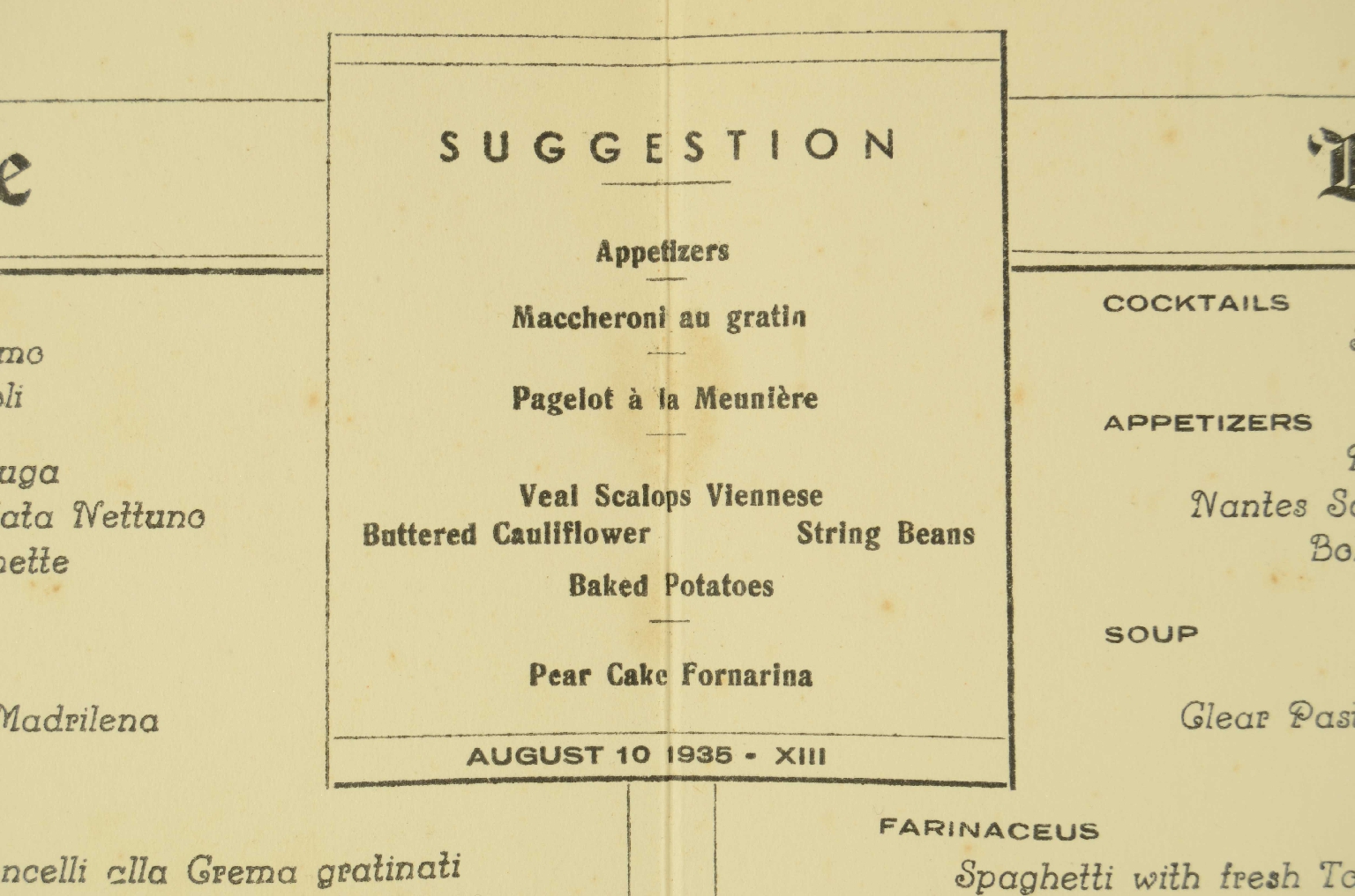 SS REX/R579-REX Menu