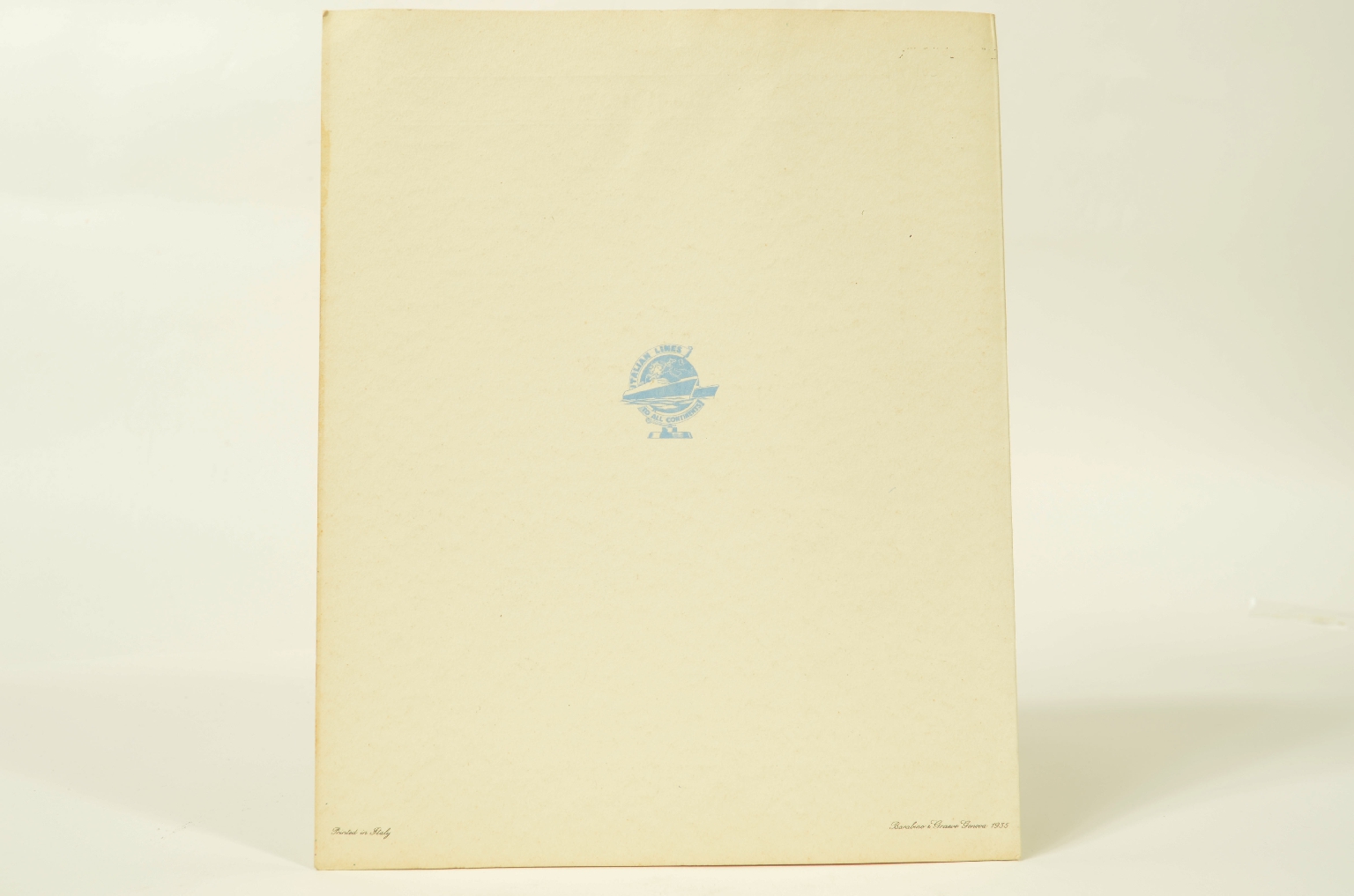 SS REX/R581-First Class Menu