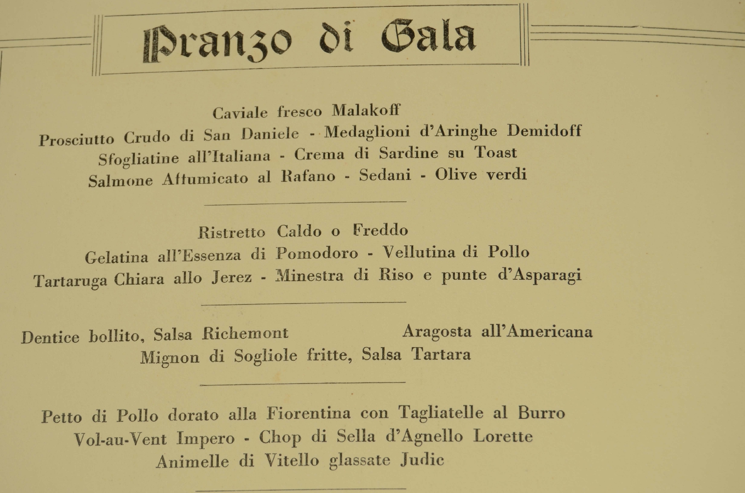 Transatlantico REX/R600-Menu Aprile 1940