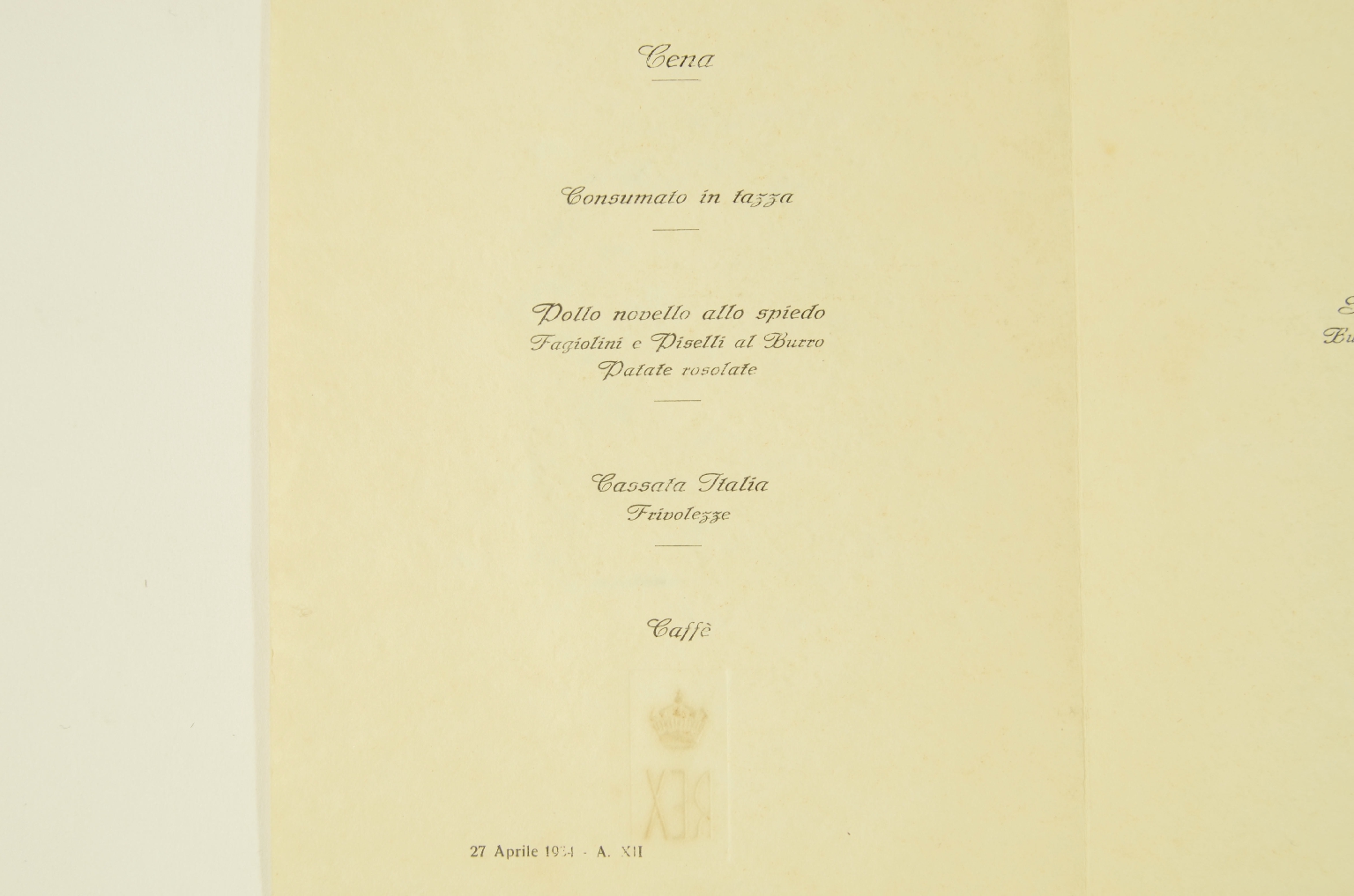 SS REX/R648-REX Transatlantic Menu