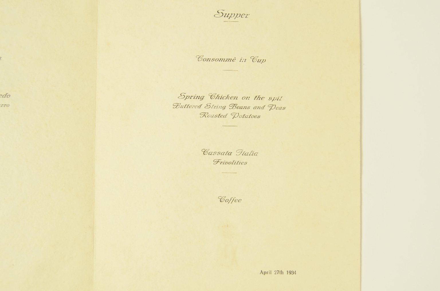 SS REX/R648-REX Transatlantic Menu