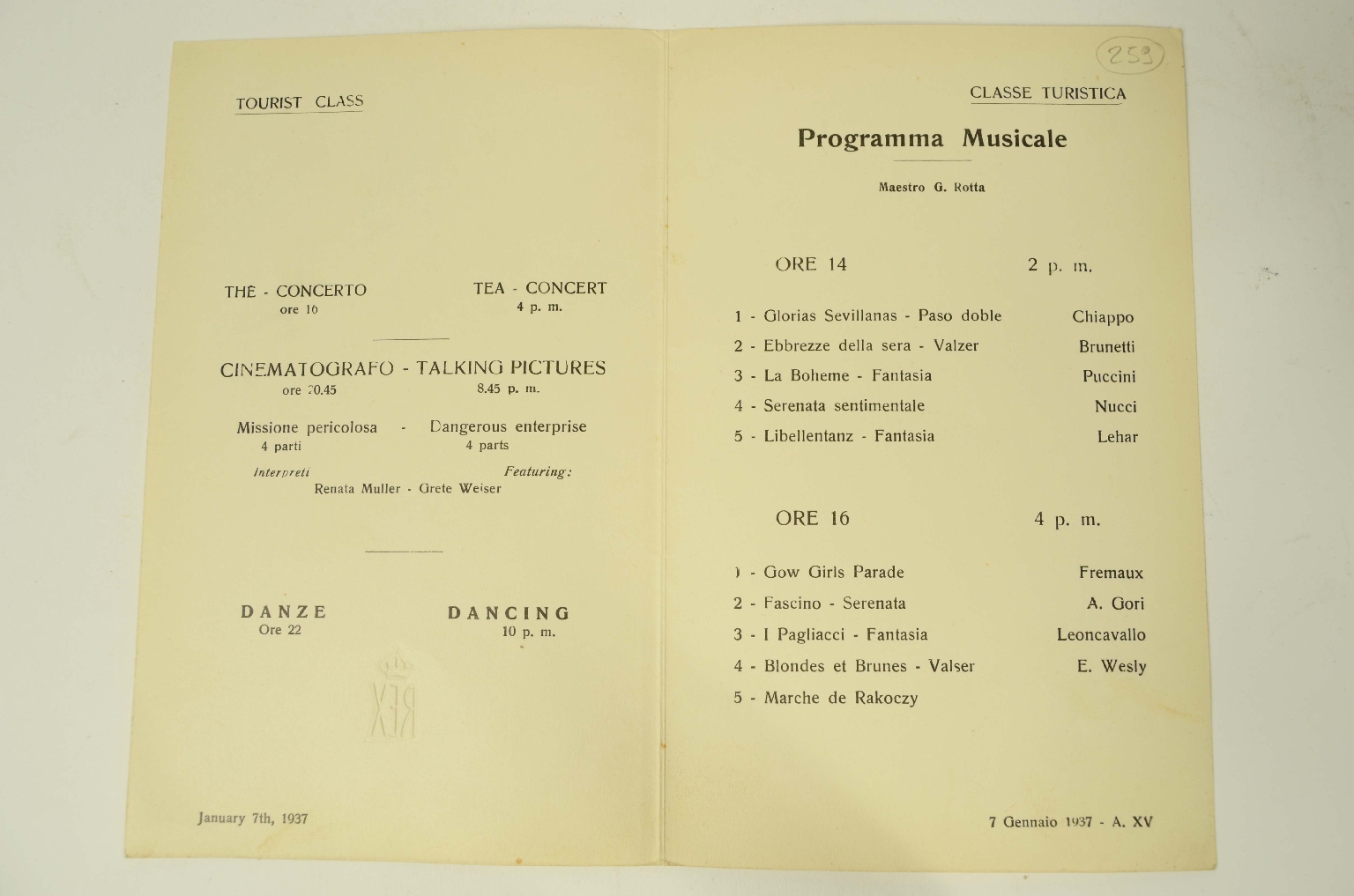 SS REX/R664-Musical Program