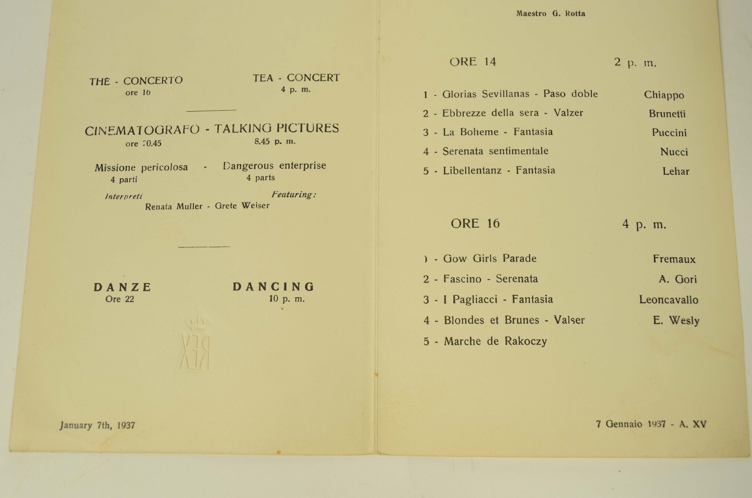 SS REX/R664-Musical Program