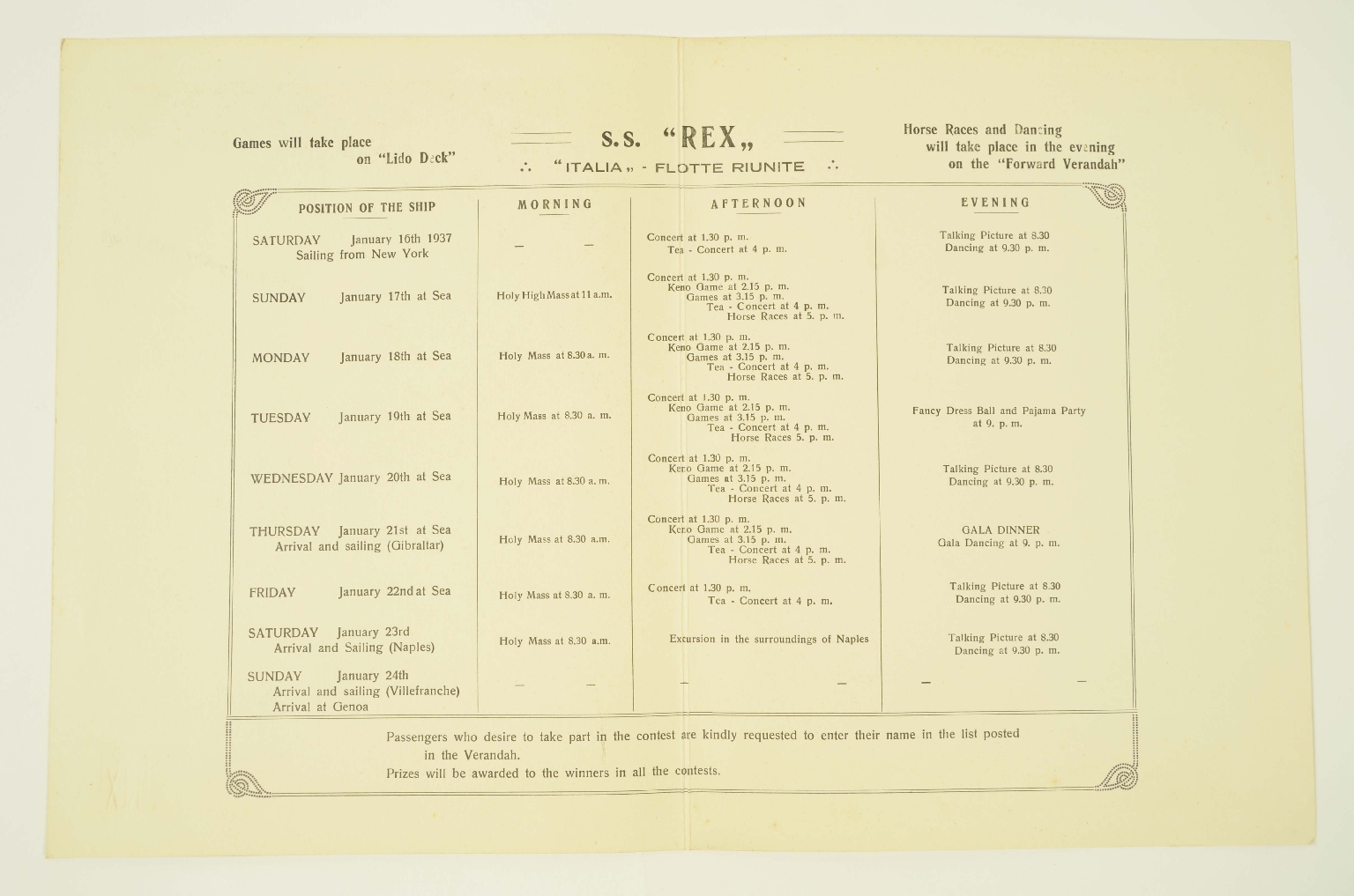 SS REX/R668-Schedule Activities