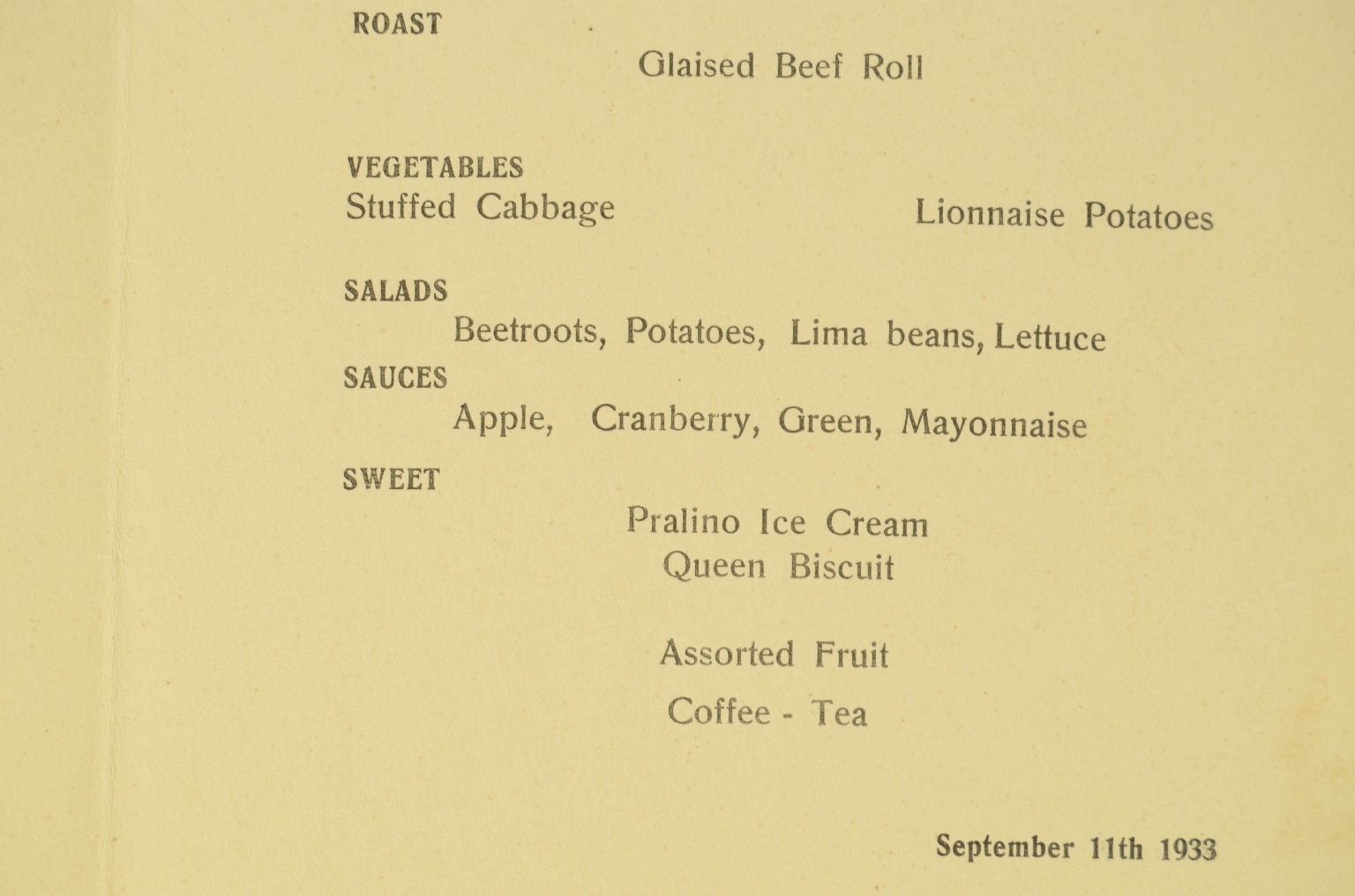 Transatlantico REX/R679-Menu Classe Turistica