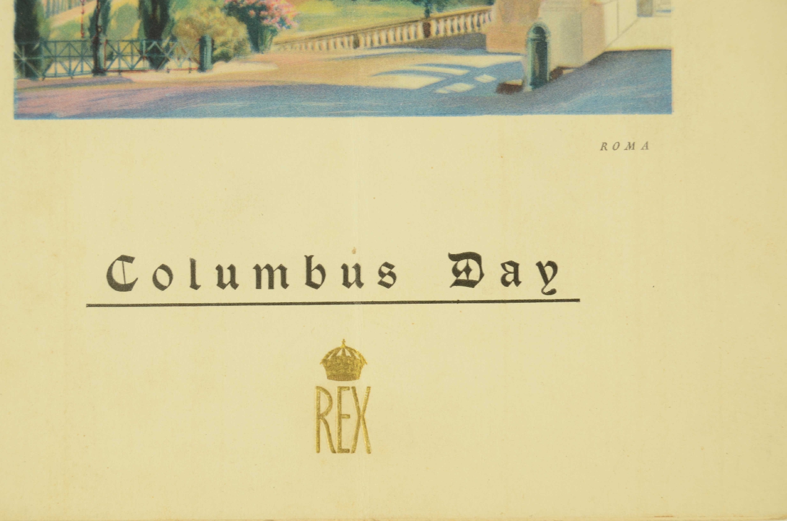 SS REX/R710-Tourist Class Menu