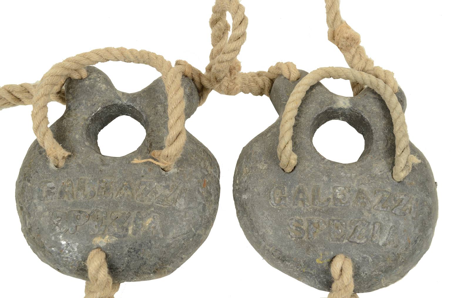 Nautical antiques/REX116-Pair of lead counterweights