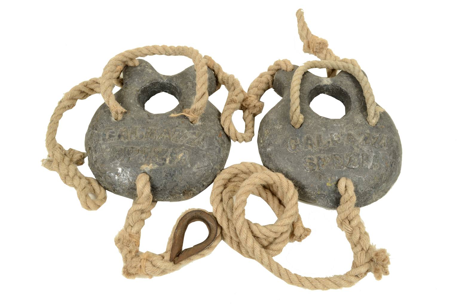 Nautical antiques/REX116-Pair of lead counterweights